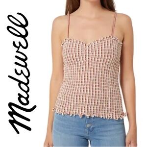 Madewell Jacquard Smocked Cami Top